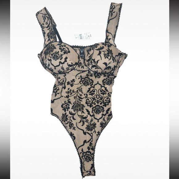 Windsor Floral Stunner Flocked Bustier Bodysuit - Picture 4 of 6